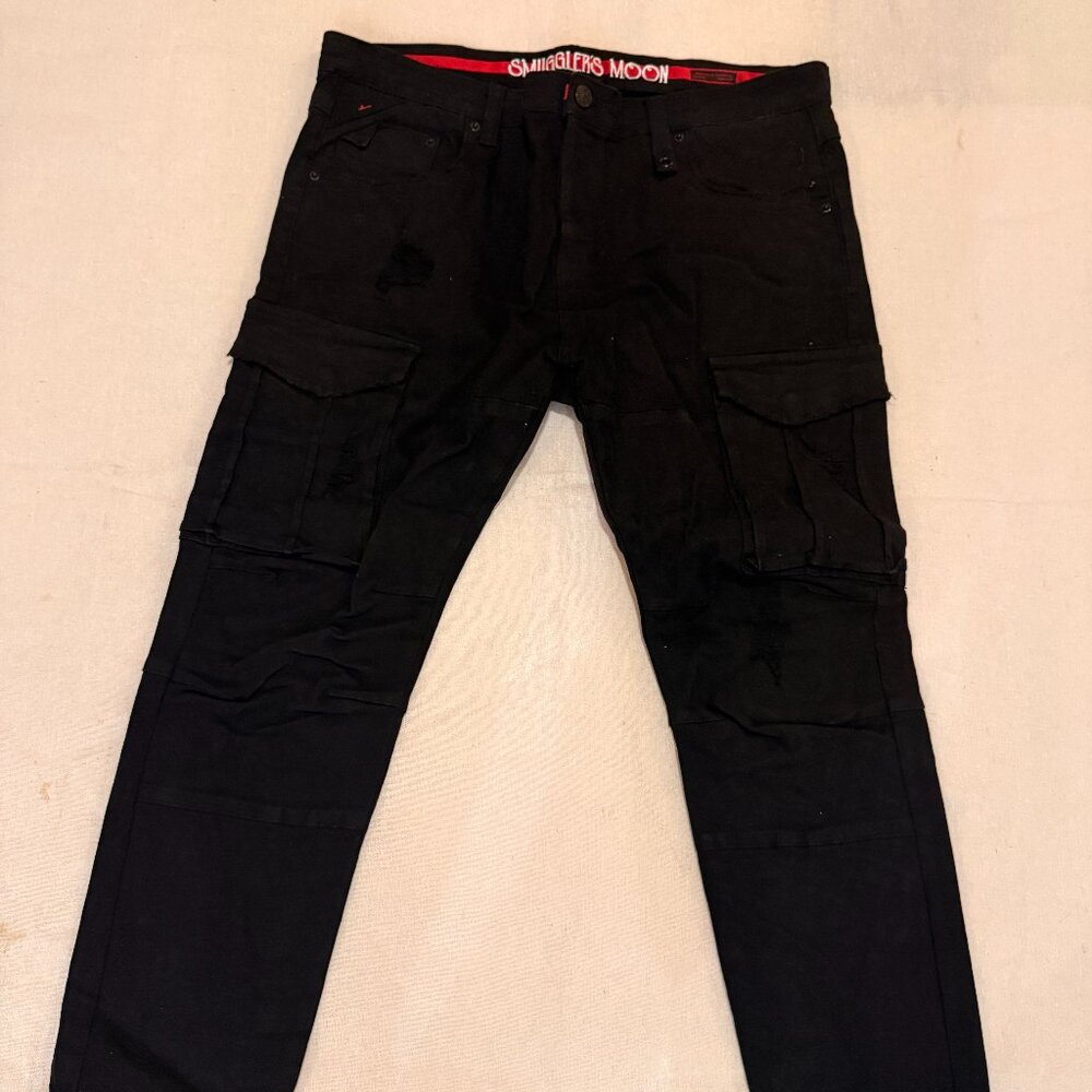 Black Streetwear Cargo Pants • XXX Smuggler’s Moon • Size 40 Big and Tall
